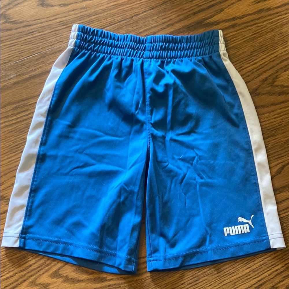 Puma Boy's Athletic Shorts in Blue and White